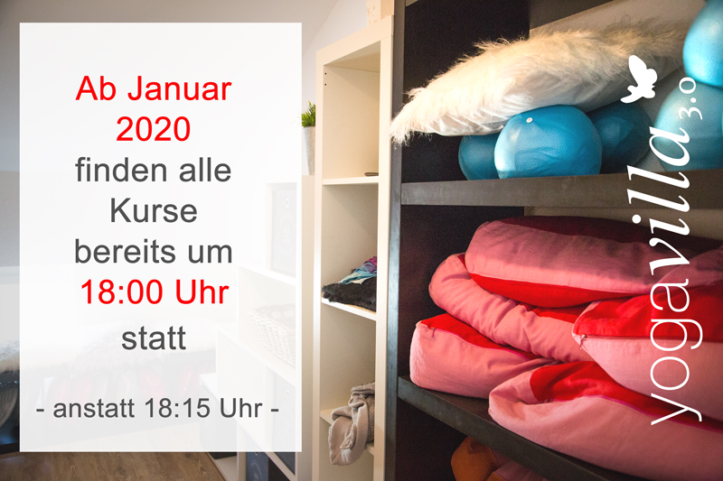 Ab Januar finden alle Kurse um 18:00 Uhr statt, anstatt 18:15 Uhr